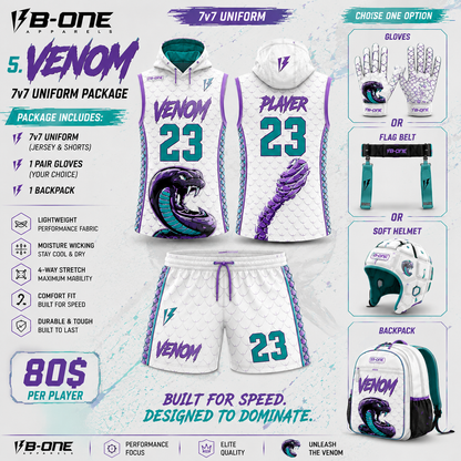 Custom 7v7 Flag Football Elite Package | 3-Piece Uniform & Gear Set