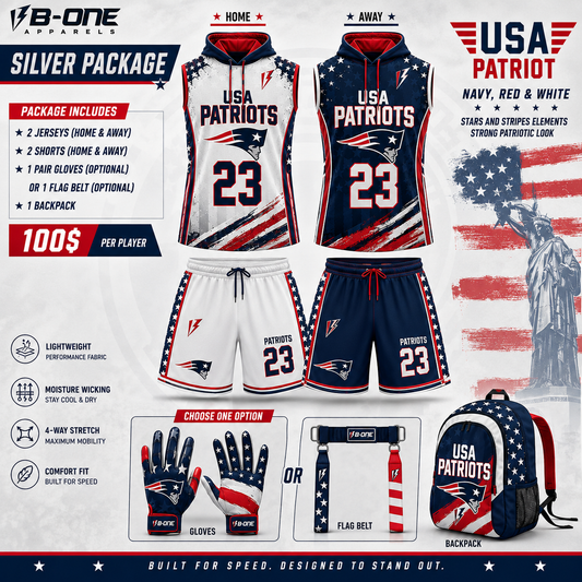 Custom 7v7 Flag Football Silver Package | Home & Away Team Sets
