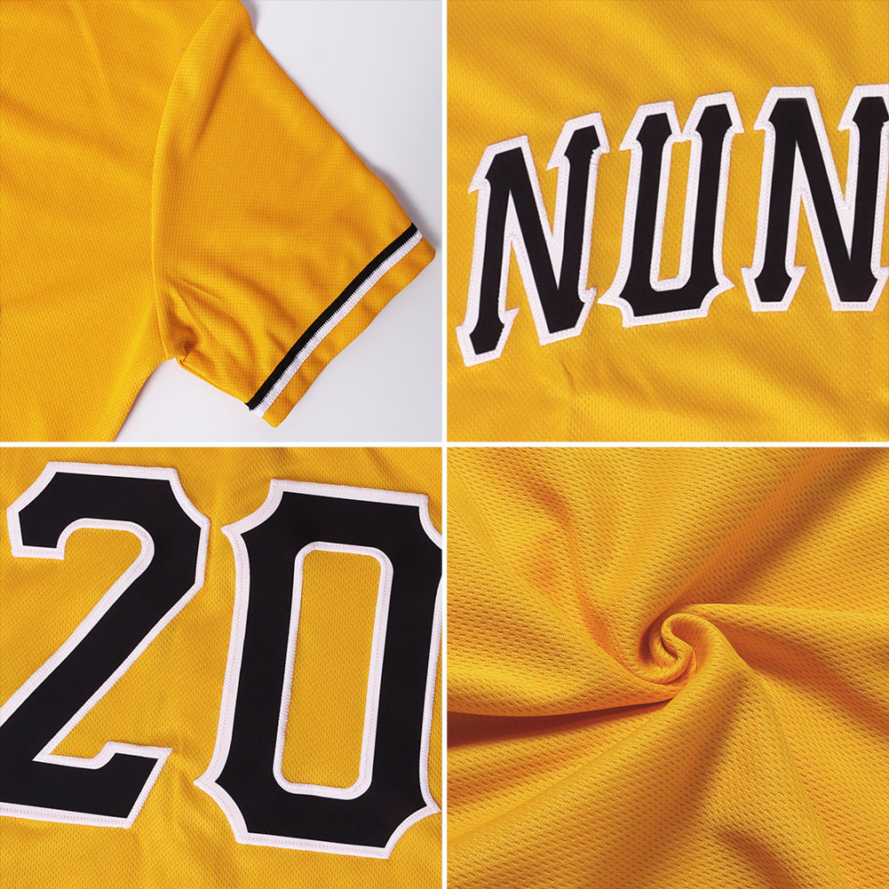 Custom Gold Purple-White Authentic Throwback Rib-Knit Baseball Jersey Shirt