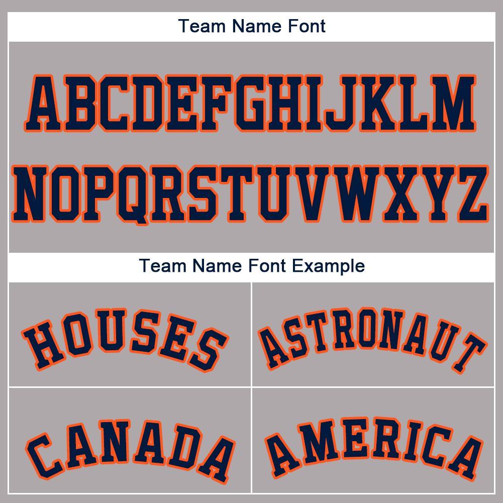 Custom Gray Navy-Orange Baseball Jersey