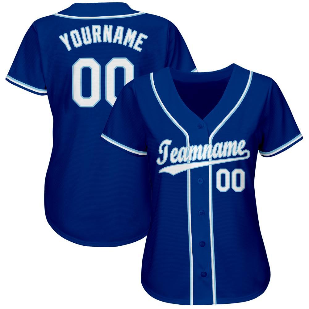 Custom Royal White-Light Blue Softball Jersey