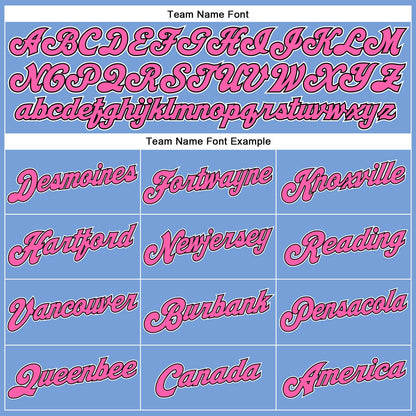 Custom Light Blue White Pinstripe Pink-Black Authentic Basketball Jersey