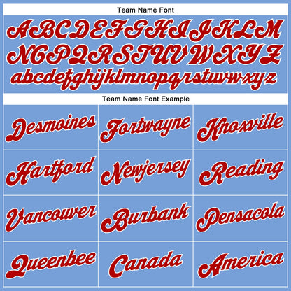 Custom Light Blue White Pinstripe White-Red Authentic Basketball Jersey