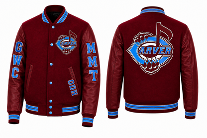 Carver Varisty Jacket logo embroidery wool body and sleeve