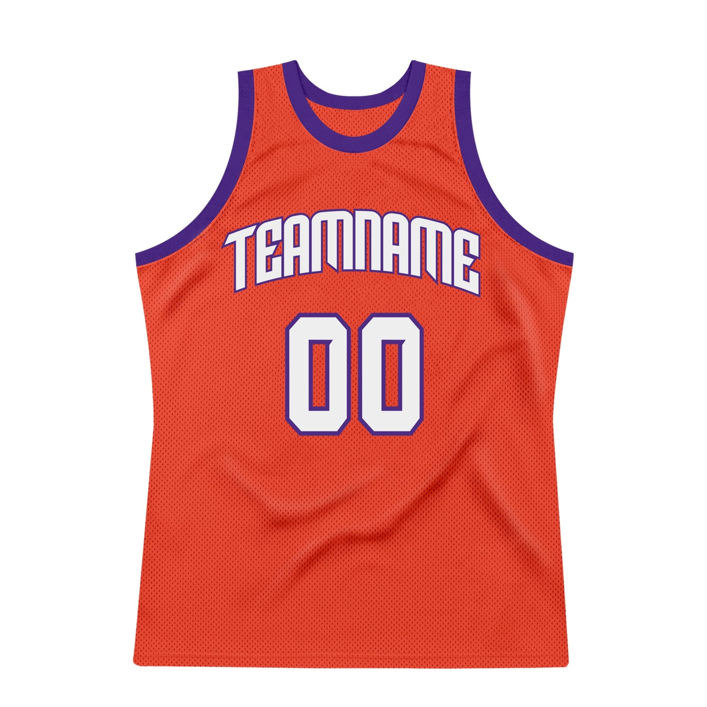 Custom Orange White-Purple Authentic Throwback Basketball Jersey