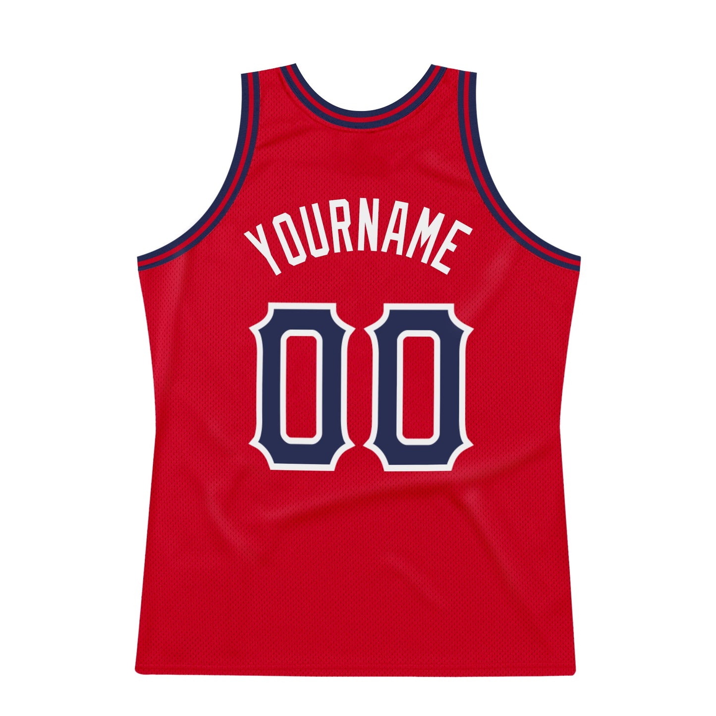 Custom Red Navy-White Authentic Throwback Basketball Jersey