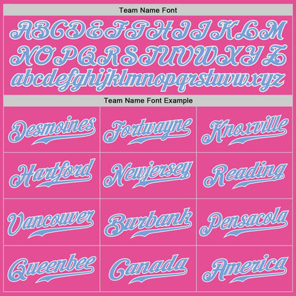 Custom Pink Light Blue-White Authentic Split Fashion Softball Jersey