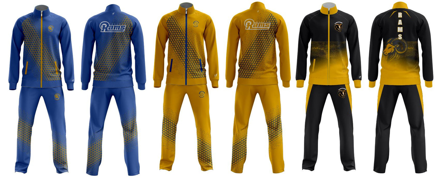 RAMS WARMUP SUITS BLUE GOLD AND BLACK