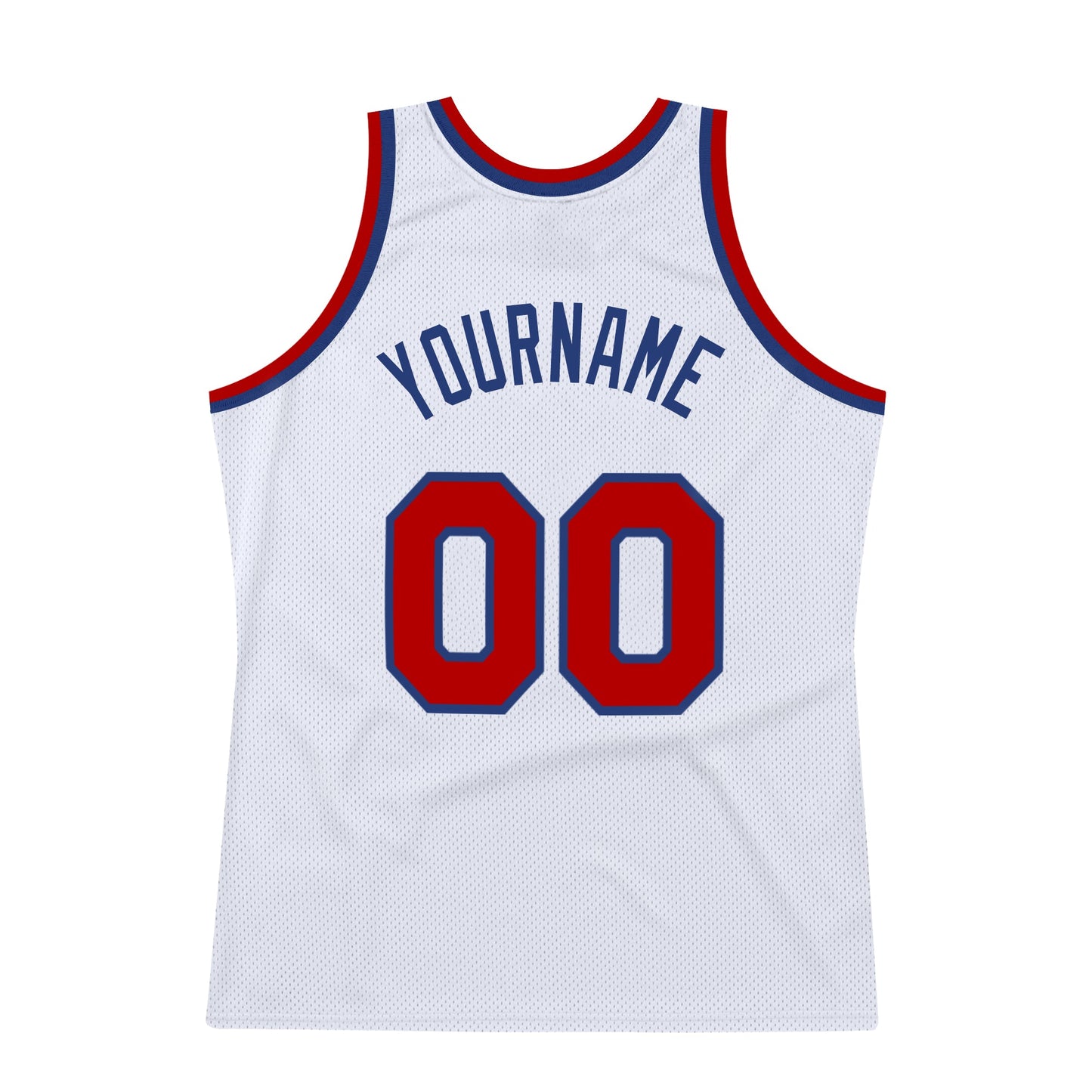 Custom White Red-Royal Authentic Throwback Basketball Jersey