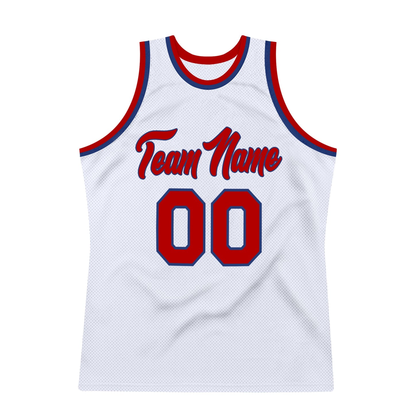 Custom White Red-Royal Authentic Throwback Basketball Jersey