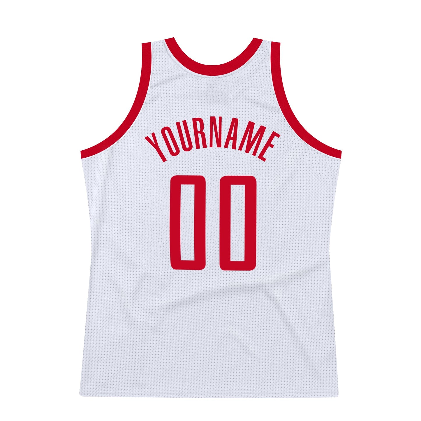 Custom White Red-Black Authentic Throwback Basketball Jersey